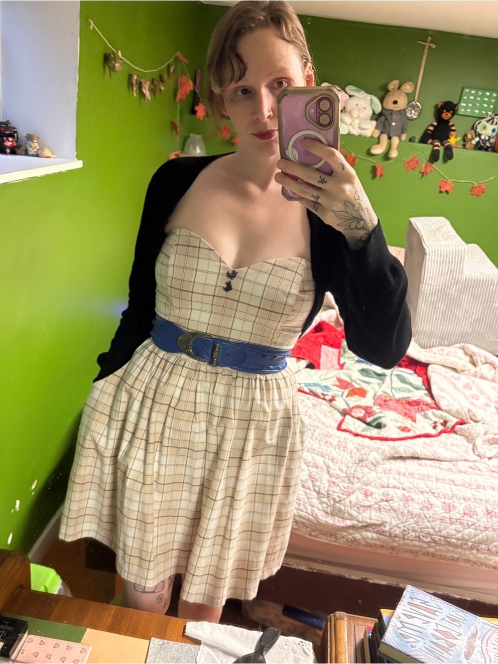 Plaid Ric Yuenn Strapless Dress - Picture 4 of 6